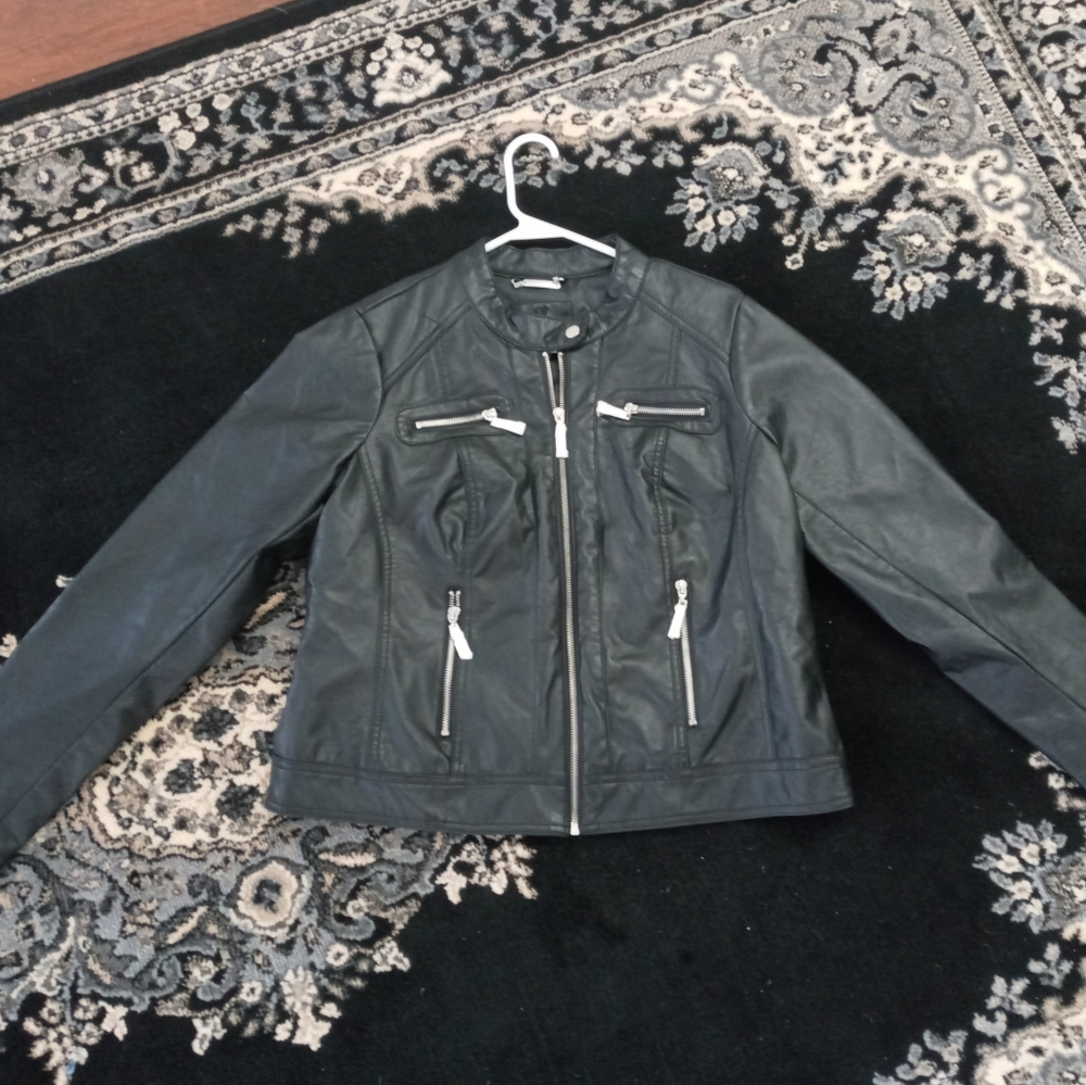 L2 vegan leather moto jacket